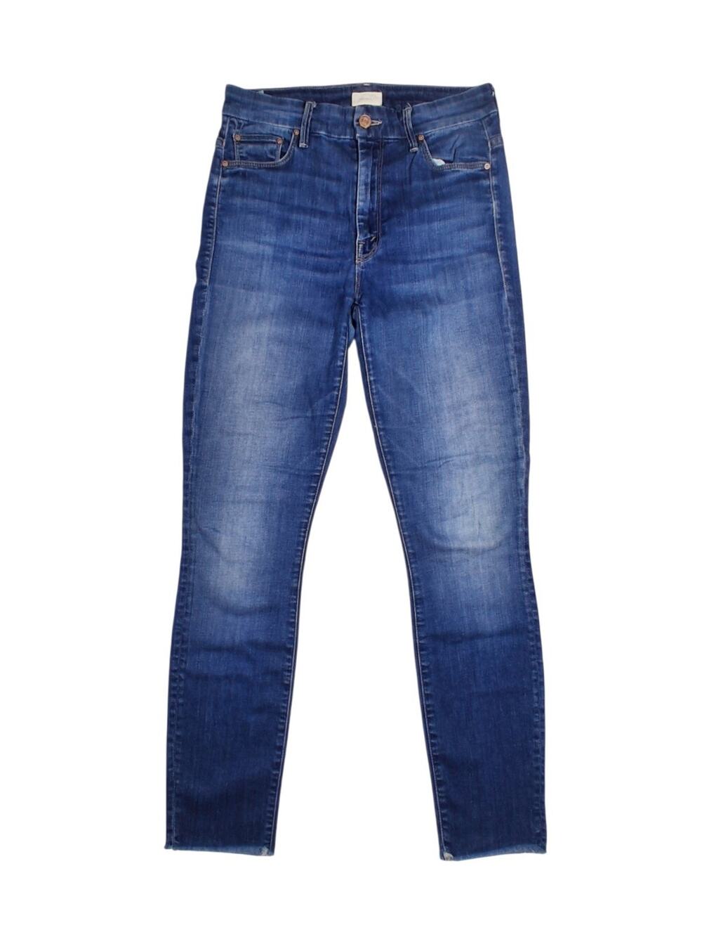 MOTHER High Waisted Looker Ankle Fray Jeans Goin' For Gold Blue Women Size 27X27